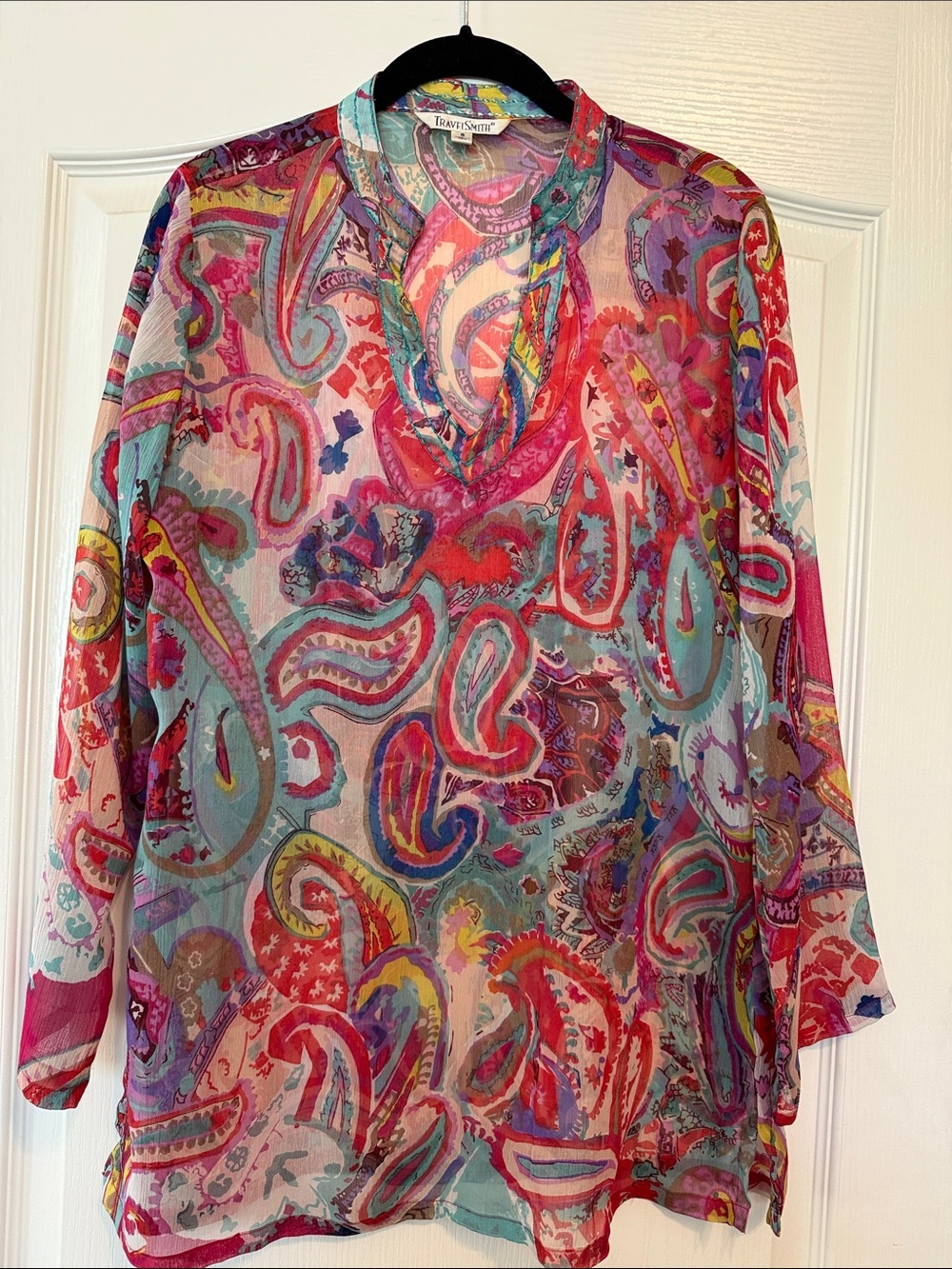 TravelSmith Sheer Bright, Bold Tunic